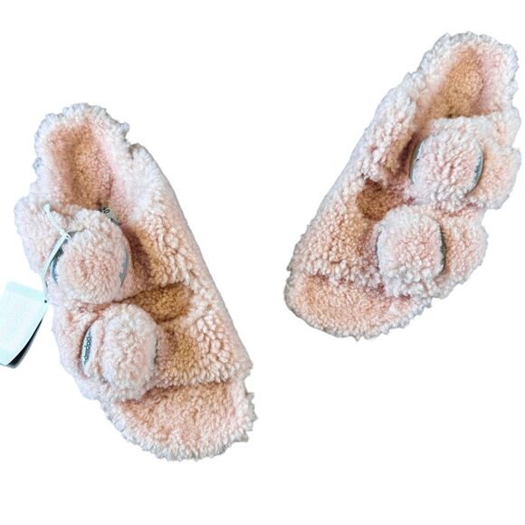 NWT Papillio Birkenstock Arizona Big Buckle Teddy Platform Crystal Rose Size 38 - Picture 1 of 10